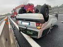 Auto si ribalta sulla A5 Torino-Aosta, pochi disagi alla circolazione