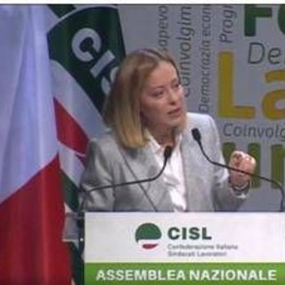 Cisl, Meloni all'assemblea nazionale: &quot;Bene confronto con chi non ha pregiudizi&quot;